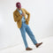 Alternate view of a model wearing The Men's Daily Driver in Dark Roast. 
