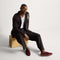 model | An alternate image of a model wearing The Men's Driver in Syrah.