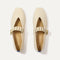 The Max Buckle Mary Jane in Cream Woven shown from the top.