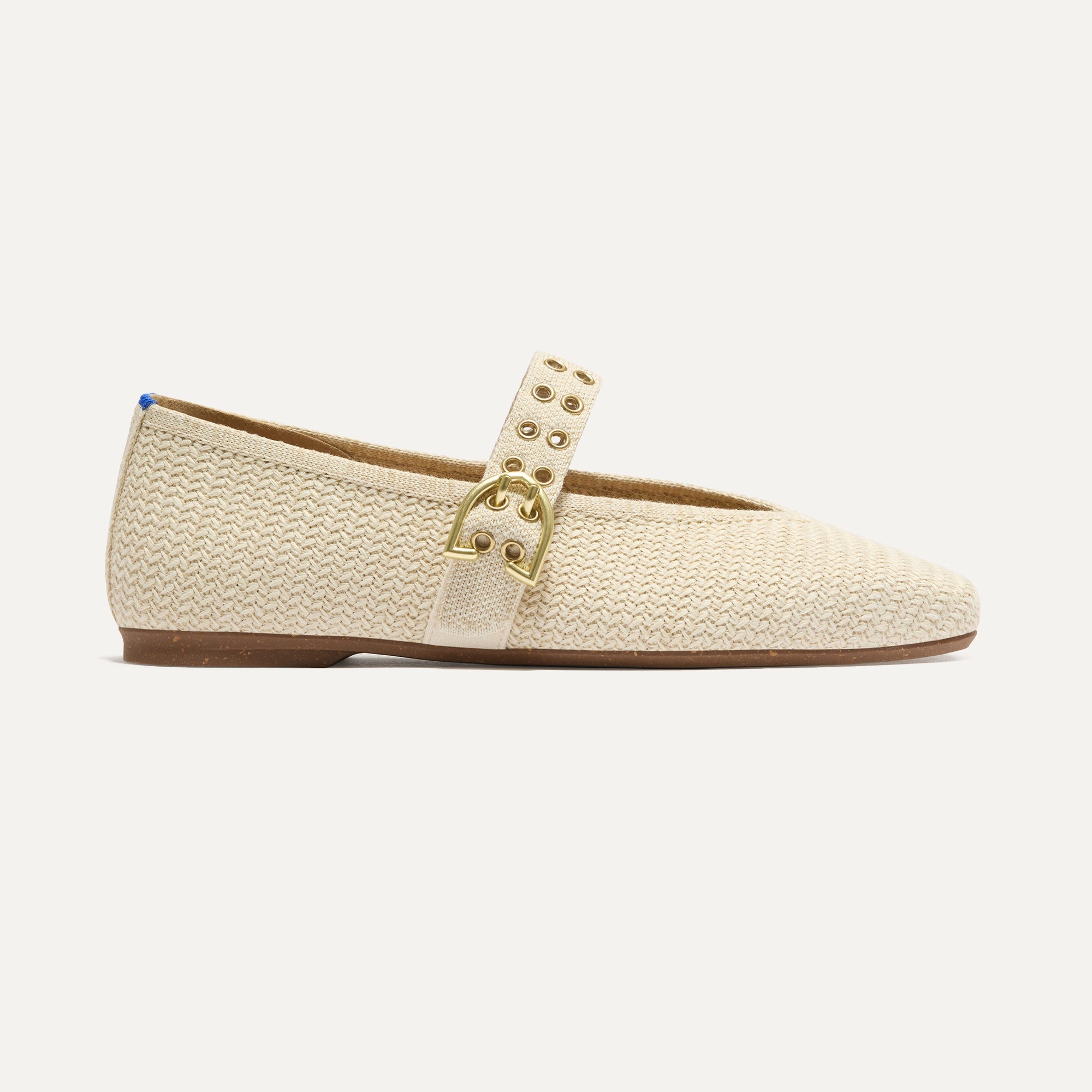 The Max Buckle Mary Jane in Cream Woven | Rothy's