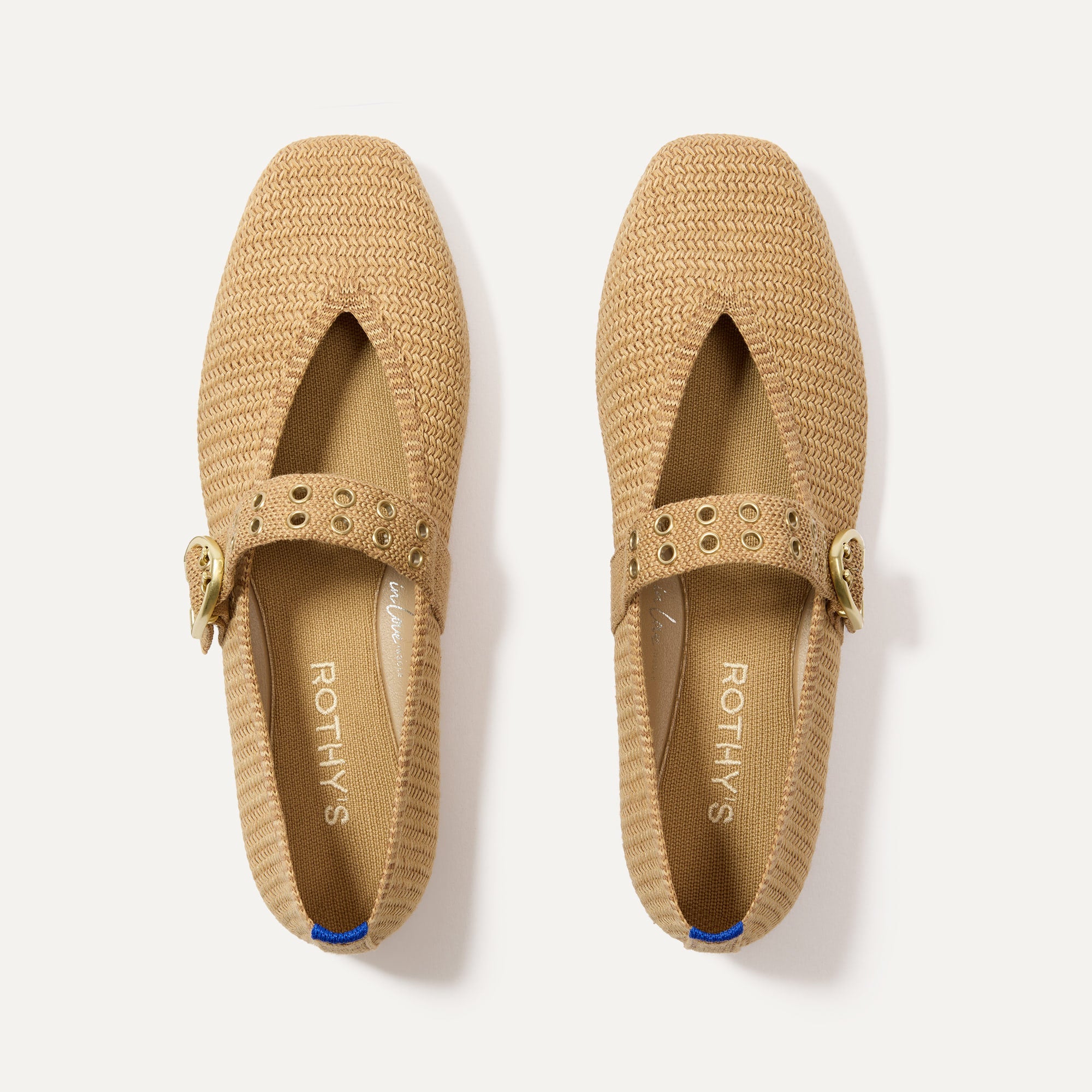 The Max Buckle Mary Jane in Tan Woven | Rothy's