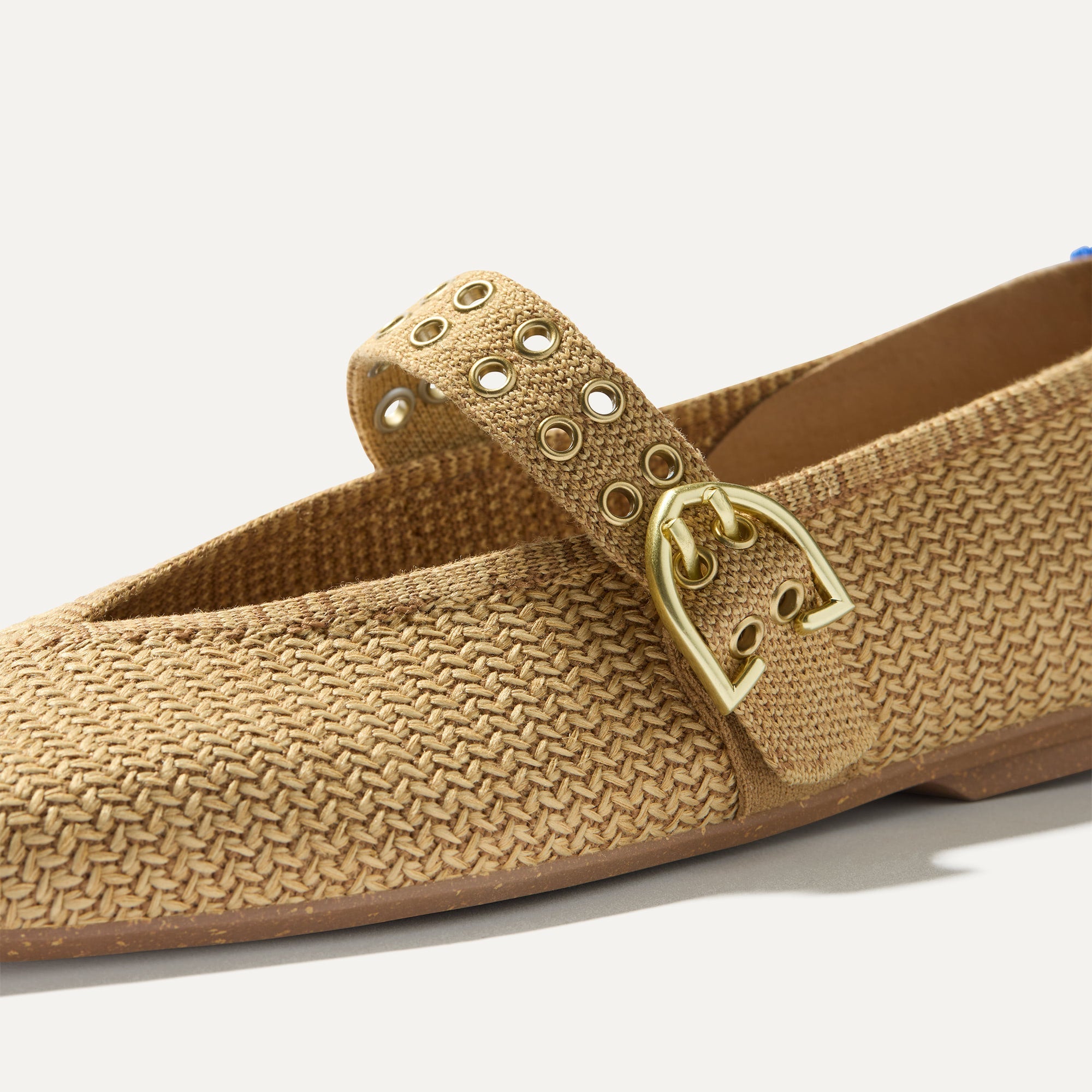 The Max Buckle Mary Jane in Tan Woven | Rothy's
