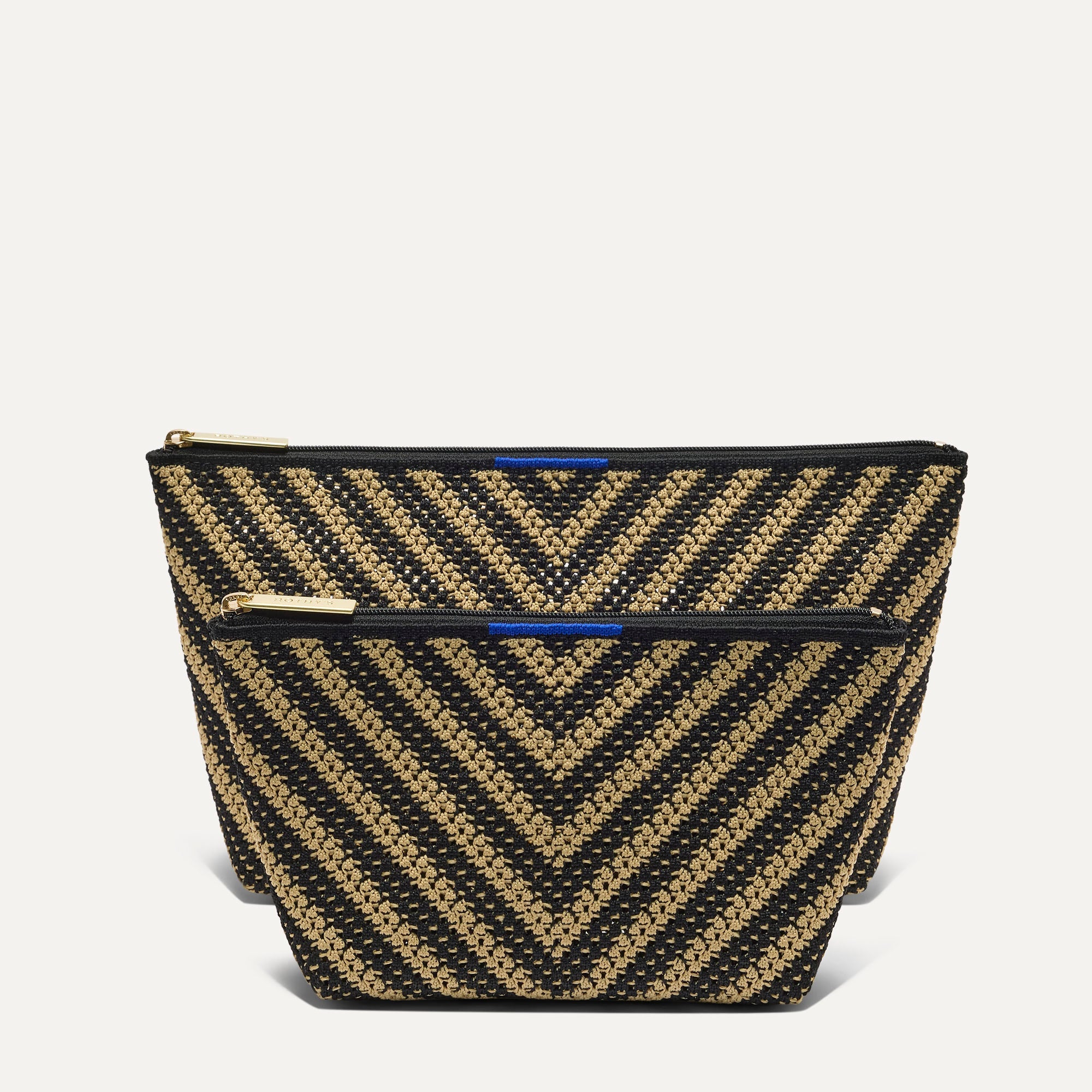 PDP | The Travel Pouch Set in Toffee Chevron shown from the front.