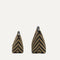 The Travel Pouch Set in Toffee Chevron shown from the side.