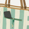 A closeup of The Two-Way Tote in Ivy, focusing on the exterior zip pocket.