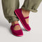 hover | Model wearing The Cruiser Mary Jane in ReVelvet Berry Pop.