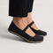hover | Model wearing The Cruiser Mary Jane in ReVelvet Black.