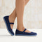 hover | Model wearing The Cruiser Mary Jane in ReVelvet™ Navy.