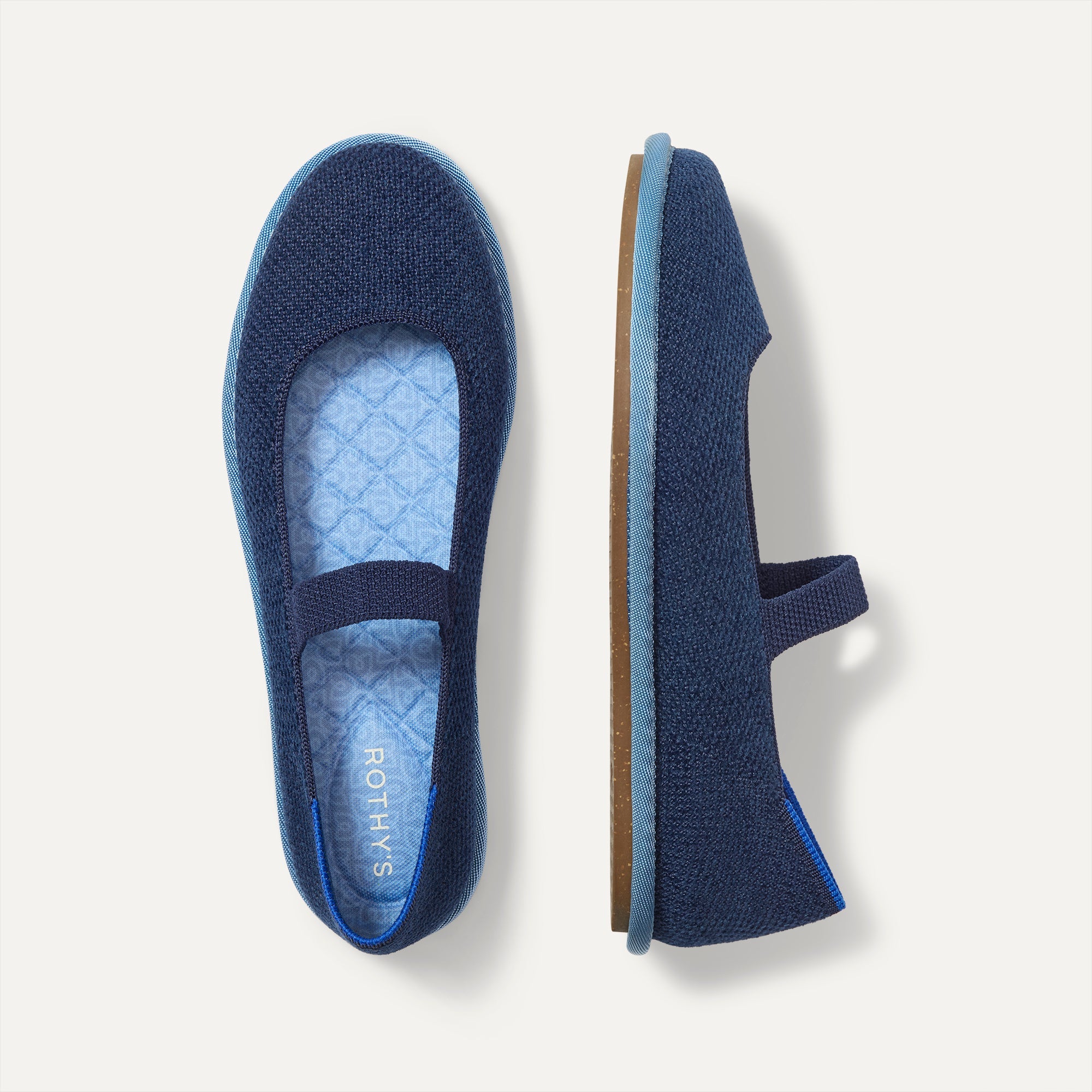 The Cruiser Mary Jane in ReVelvet™ Navy shown from the top. 