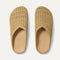 The Casual Clog in Metallic Golden Crochet shown from the top. 