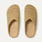 The Casual Clog in Metallic Golden Crochet shown from the top. 