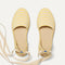 Overlay:: Removable ankle straps! | Alt:: The D'Orsay Espadrille in Sunshine Stripe shown from the top.