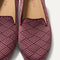 macro | Close up of the toe and vamp of The Daily Loafer in Fig Zig Zag. 