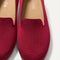 macro | Close up of the toe and vamp of The Daily Loafer in Red Rose. 
