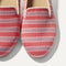 Close up of the toe and vamp of The Daily Loafer in Sunkiss Stripe. 