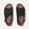 The Weekend Sandal in Black shown from the top.