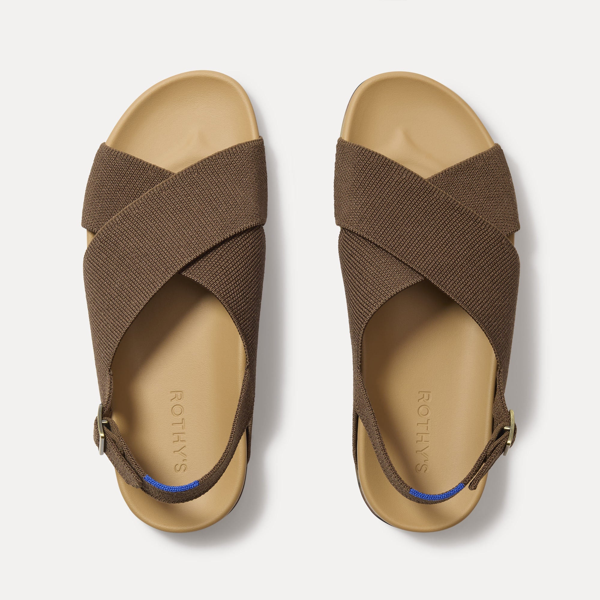 The Weekend Sandal in Cinnamon shown from the top.