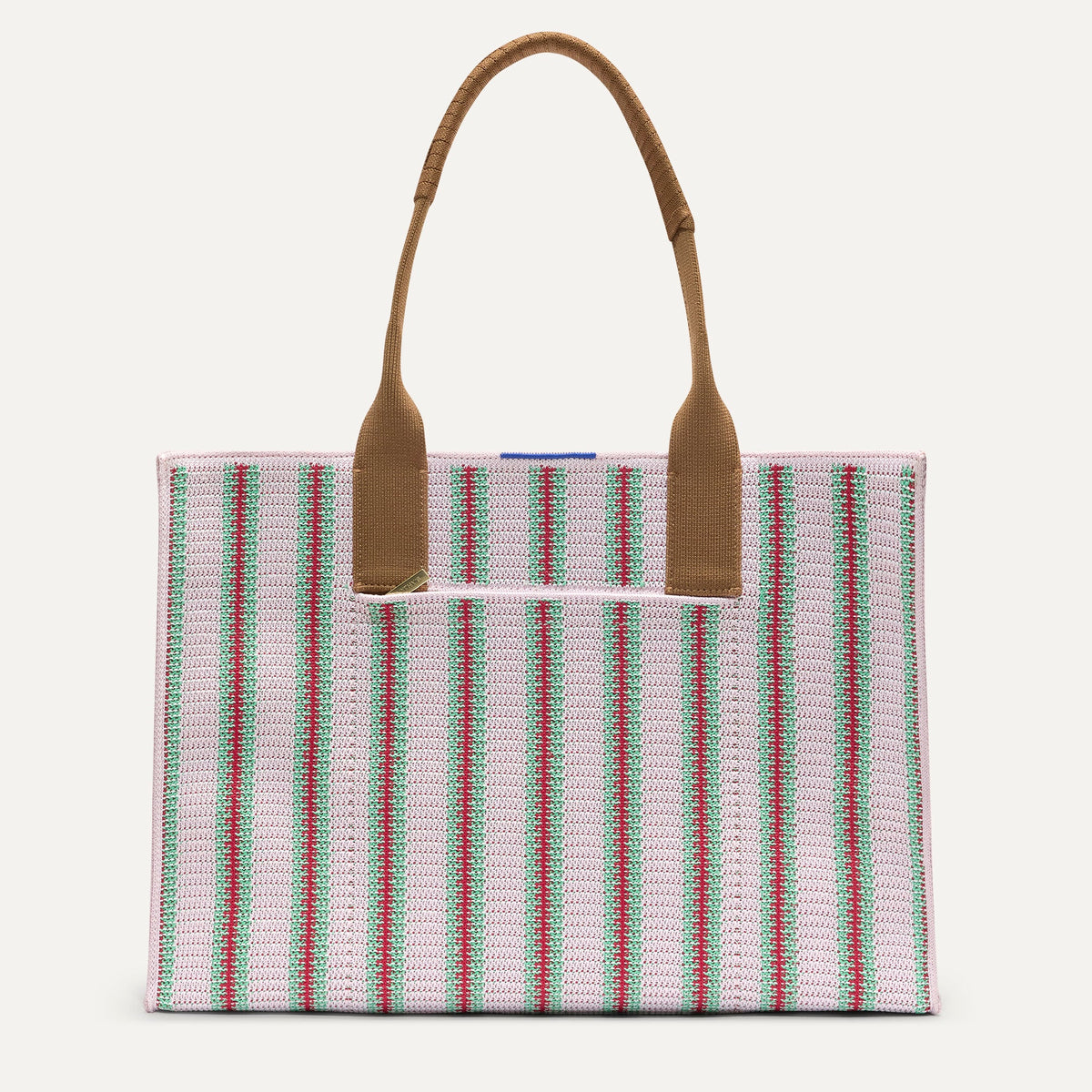 PDP |The Classic Tote in Watermelon Market Stripe, shown from the front. 