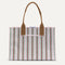 PDP |The Classic Tote in Watermelon Market Stripe, shown from the front. 