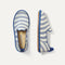 The Mini Loafer in Harbor Stripe shown from the top.