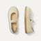 The Mini Mary Jane in Opal Raffia-Knit  shown from the top.