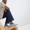 Alternate view of a model wearing The Men's Cruiser Loafer in Tidal Stripe. 