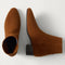 A pair of The Classic Boot in ReVelvet Russet shown from the top.