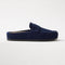 The Penny Clog in ReVelvet™ Navy shown from the side. 