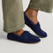 hover | Model wearing The Driver Moc in ReVelvet Navy.