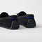 Close up of the heel of The Driver Moc in ReVelvet Black.