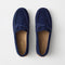 PDP | The Driver Moc in ReVelvet Navy shown from the top.