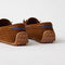 Close up of the heel of The Driver Moc in ReVelvet Russet.