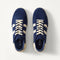 The Men's Court Sneaker in ReVelvet™ Deep Navy shown from the top.