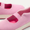 Close up of the strap detail of The Kids MJ Sneaker in Tutu.