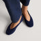 hover | Model wearing The Max Square Ballerina in ReVelvet Navy.