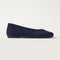 The Max Square Ballerina in ReVelvet Navy shown from the side.