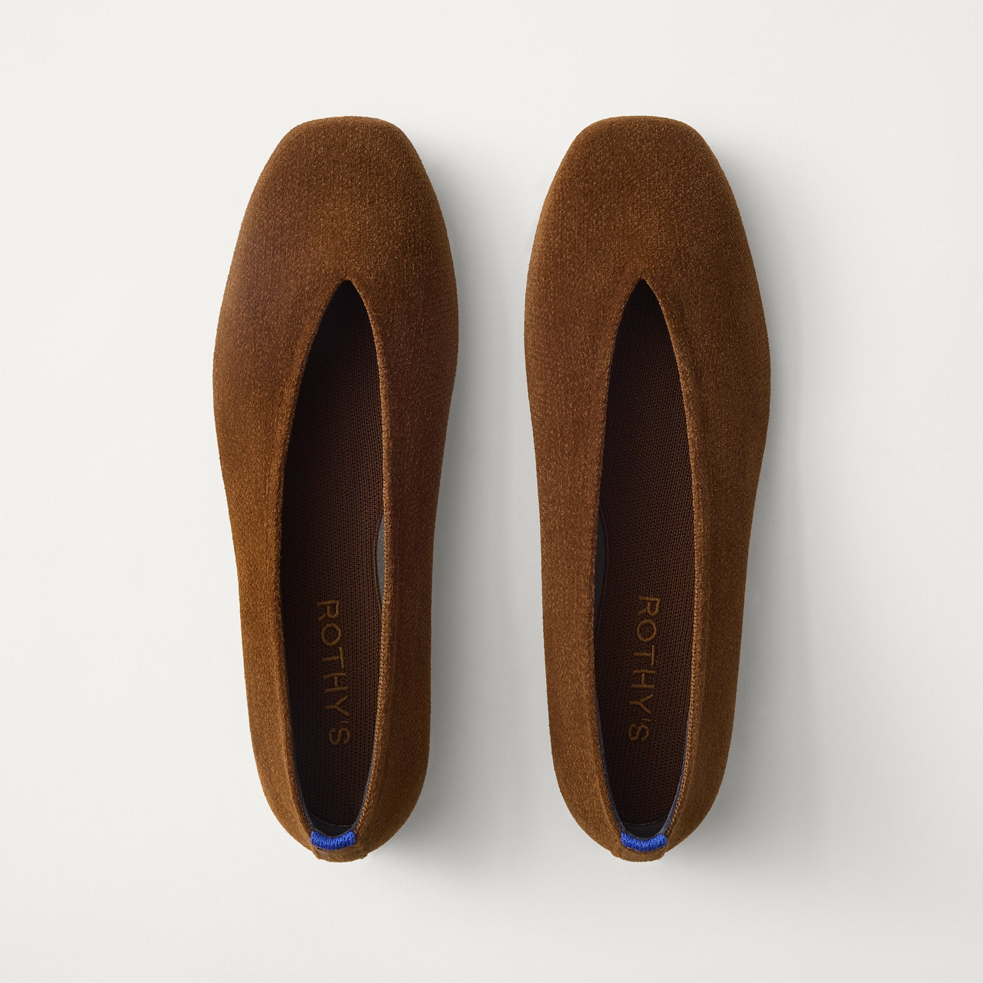 The Max Square Ballerina in ReVelvet Russet shown from the top.