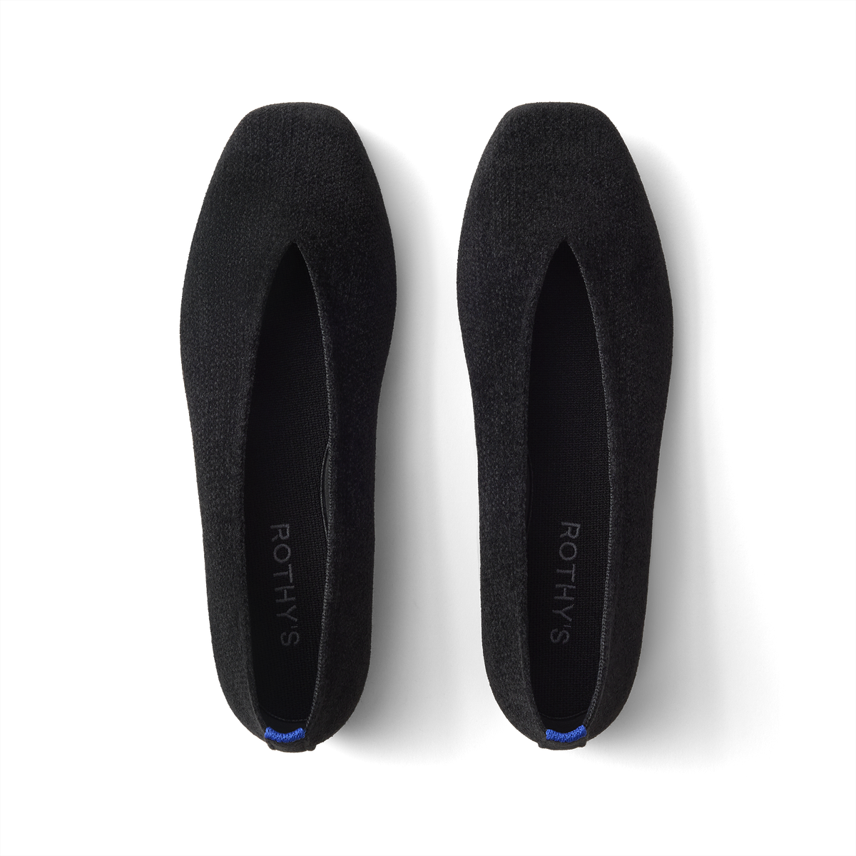 The Max Square Ballerina in ReVelvet Black shown from the top.