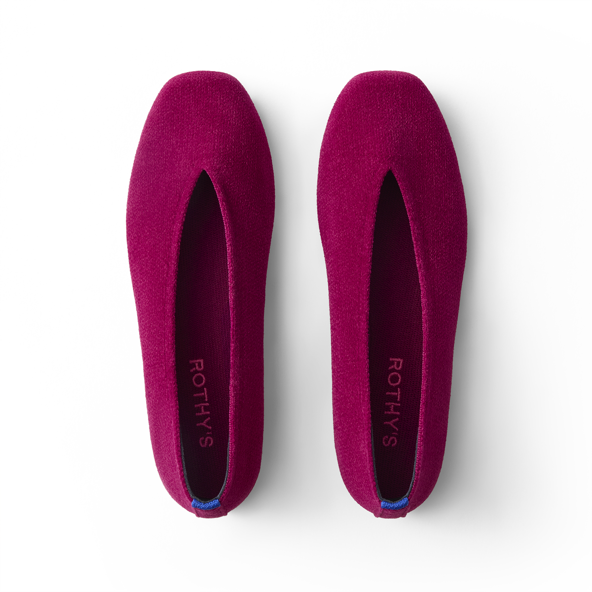 The Max Square Ballerina in ReVelvet Mulberry shown from the top.