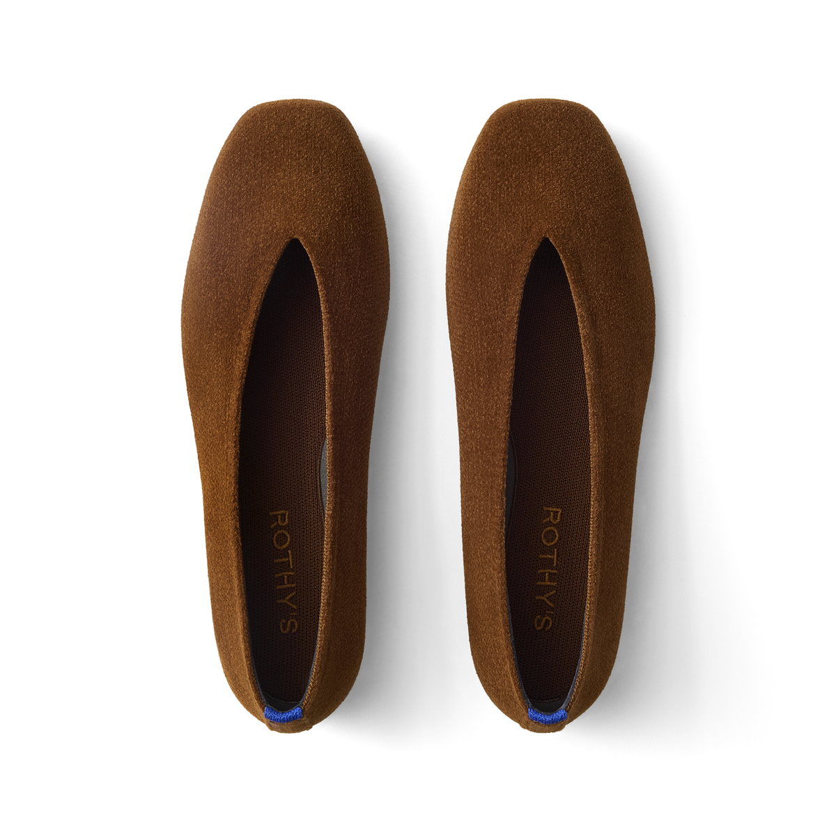 The Max Square Ballerina in ReVelvet Russet shown from the top.