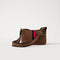 EXT  | The Casual Crossbody in ReVelvet Cinnamon Stripe shown from the front.