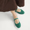 hover | Model wearing The Square Mary Jane in Clover Mesh. 