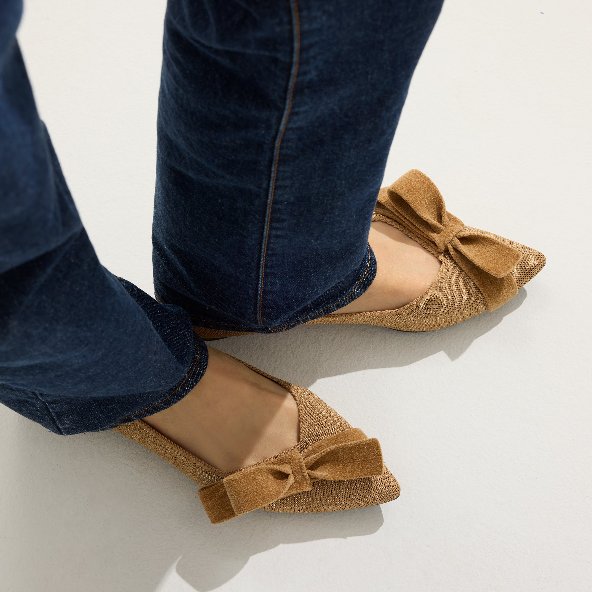 The Bow Point II in Goldstone | Women's Flats | Rothy's