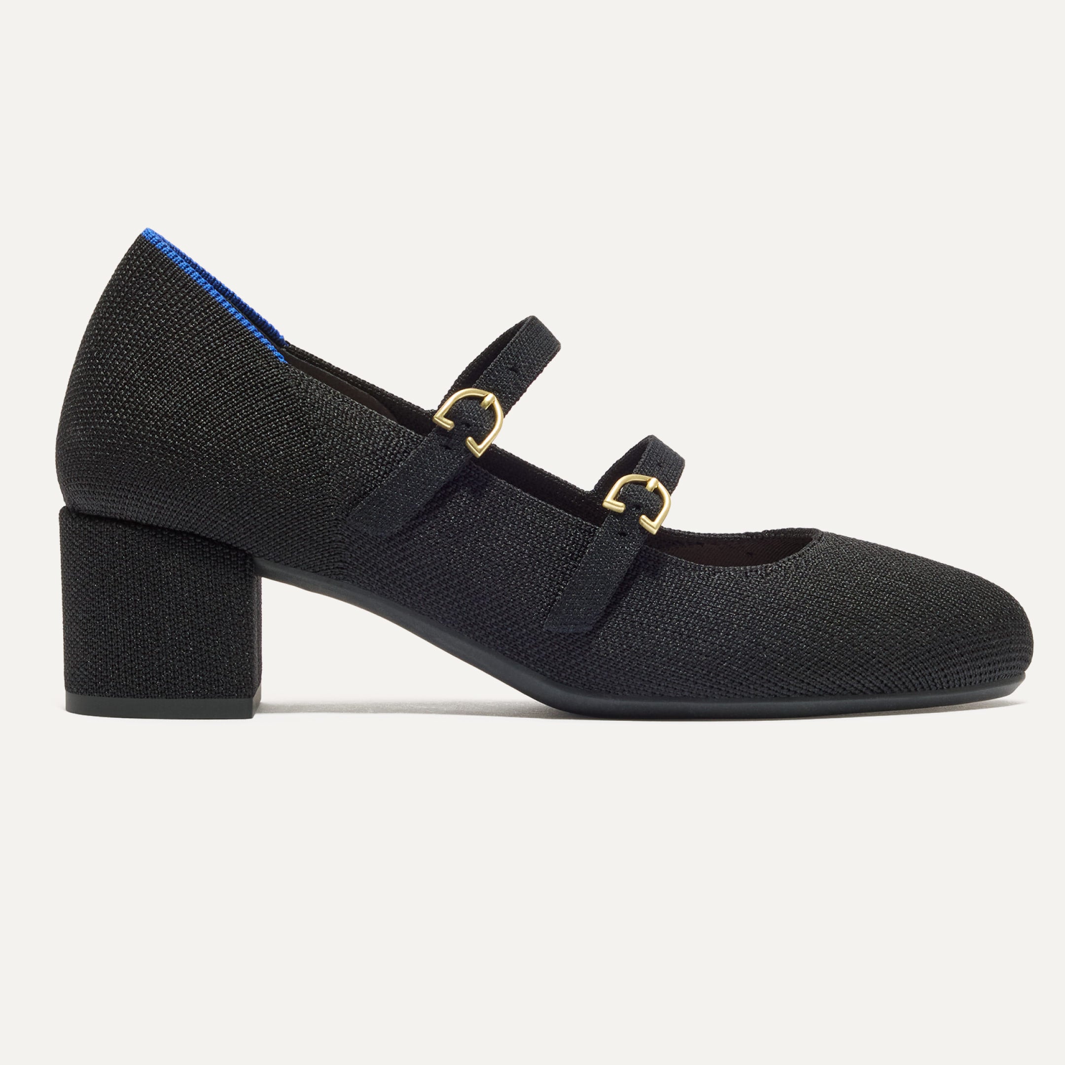 The Double Buckle Mary Jane Heel shown from the side.