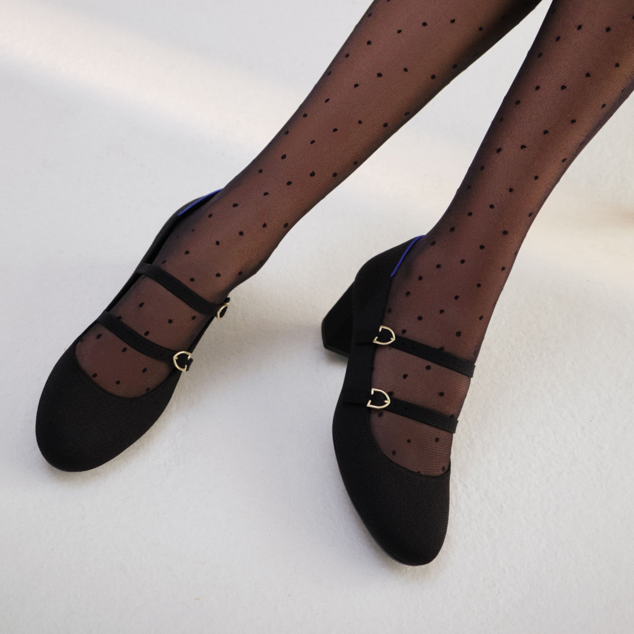 The Double Buckle Mary Jane Heel in Twilight Tweed | Rothy's