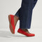 hover | Model wearing The Daily Flat in Showstopper Red. 