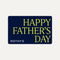 An indigo background with Happy Father's Day written on in yellow.