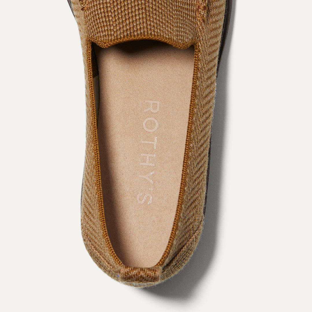 A close up view of the insole of The Lug Loafer.