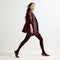 Alternate view of a model wearing The Point II in Garnet Chantilly. 