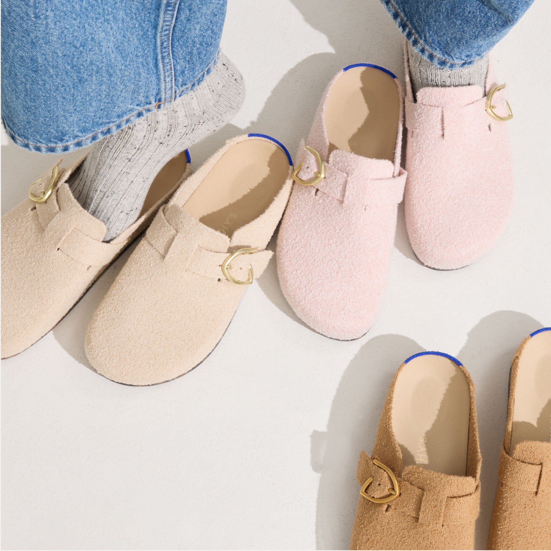 The Buckle Clog - Soft Black Bouclé